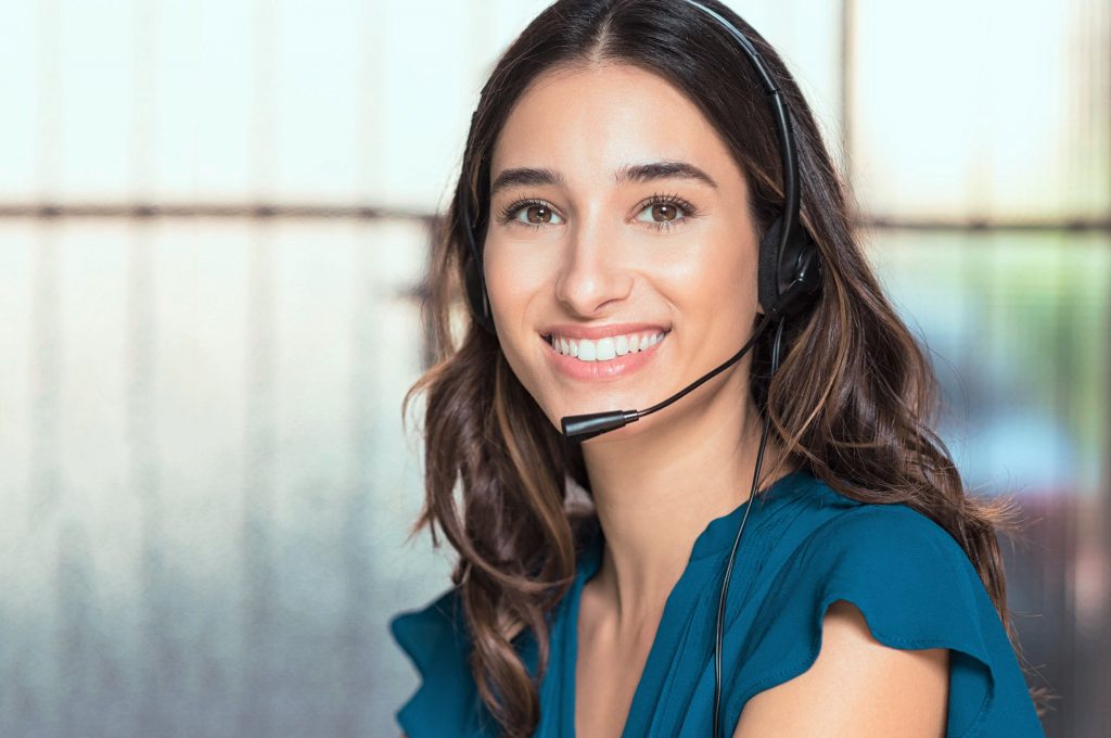 Beautiful call center consultant